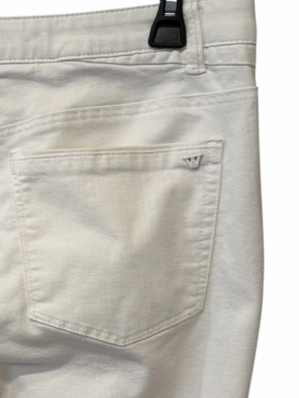 Wit & Wisdom White Raw Hem Cropped Jeans High Rise Stretch Denim Size 12 - Picture 4 of 6